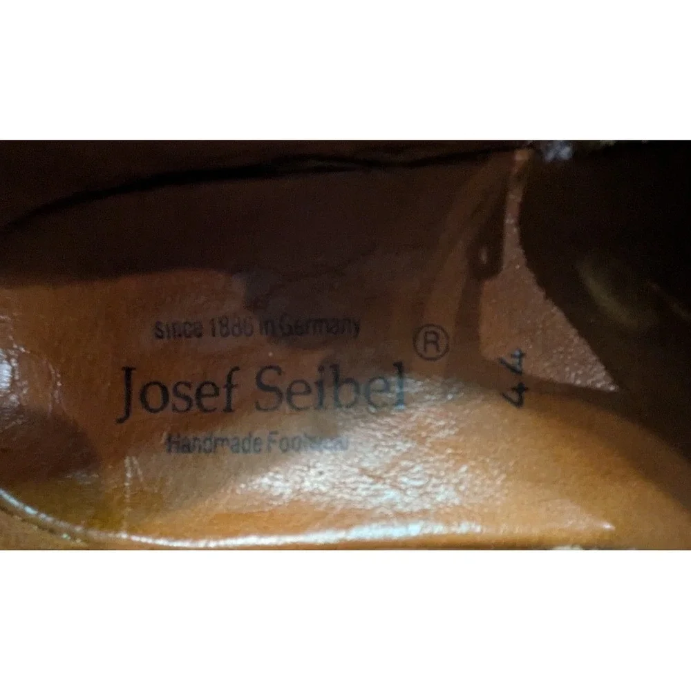 Josef Seibel Fisherman Shoes Mens 44 Brown Good Leather Monk Strap Handmade